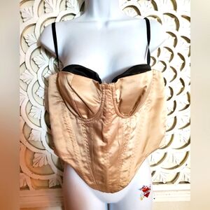 NWT Fashion Nova Corset Boustier Top In Satin 1X